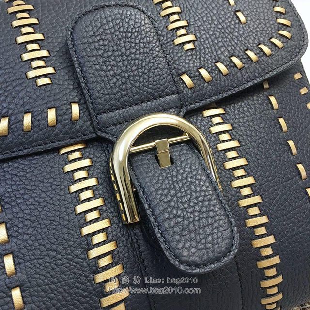 DELVAUX女包 比利時德爾沃 全球限量版 Tribal Stitch系列 德爾沃手拎包 GF0028黑色編織 大號女手腕包  fcs1116